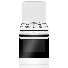   Amica 55700 fehér, szabadonálló, gáz, kombinált, főzőzóna: 4, sütő:62L, grill, tűzhely
