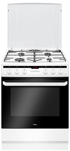 Amica 55700 fehér, szabadonálló, gáz, kombinált, főzőzóna: 4, sütő:62L, grill, tűzhely