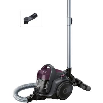   Bosch BGC05AAA1 porzsák nélküli porszívó, lila, PureAir higiéniai szűrő, HiSpin motor, rés- és kárpitszívó fej (2 év garancia)