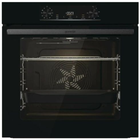 Gorenje BO6735E05B beépíthető sütő, AquaClean tisztítás, 10 sütőfunkció, GentleClose-Open ajtó, Pizza sütés, teleszkópos sütősín, 77 l (3 év garancia)