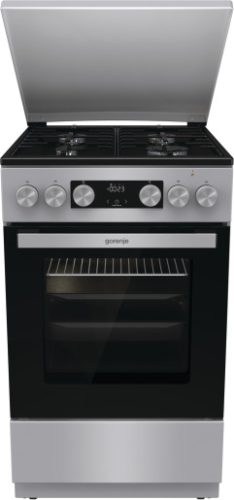 Gorenje GK5C42SH-B kombinált tűzhely, szürke 50*60 cm, 70 l, Pizza funkció, AquaClean tisztítás, teleszkópos sütősín, LED kijelző, fém tető 