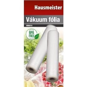   Hausmeister HM0010 LÉGCSATORNÁS ERŐS VÁKUUMFÓLIA - BPA MENTES - 2 TEKERCS 28CM X 500CM 
