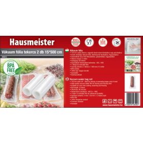   Hausmeister HM 0012 LÉGCSATORNÁS ERŐS VÁKUUMFÓLIA - BPA MENTES - 2 TEKERCS 15CM X 500CM SOUS VIDE