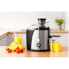   Sencor SJE741SS 400 W, 2 sebesség, max. 13 000 f/perc ezüst-fekete gyümölcscentrifuga