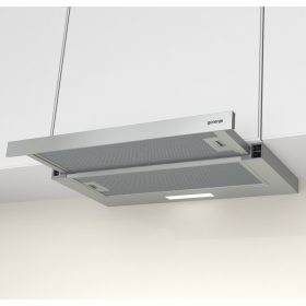  Gorenje TH60E3X beépíthető teleszkópos páraelszívó, szürke, 60 cm, 350 m3/óra, felső szekrénybe építhető, 2 zsírszűrő